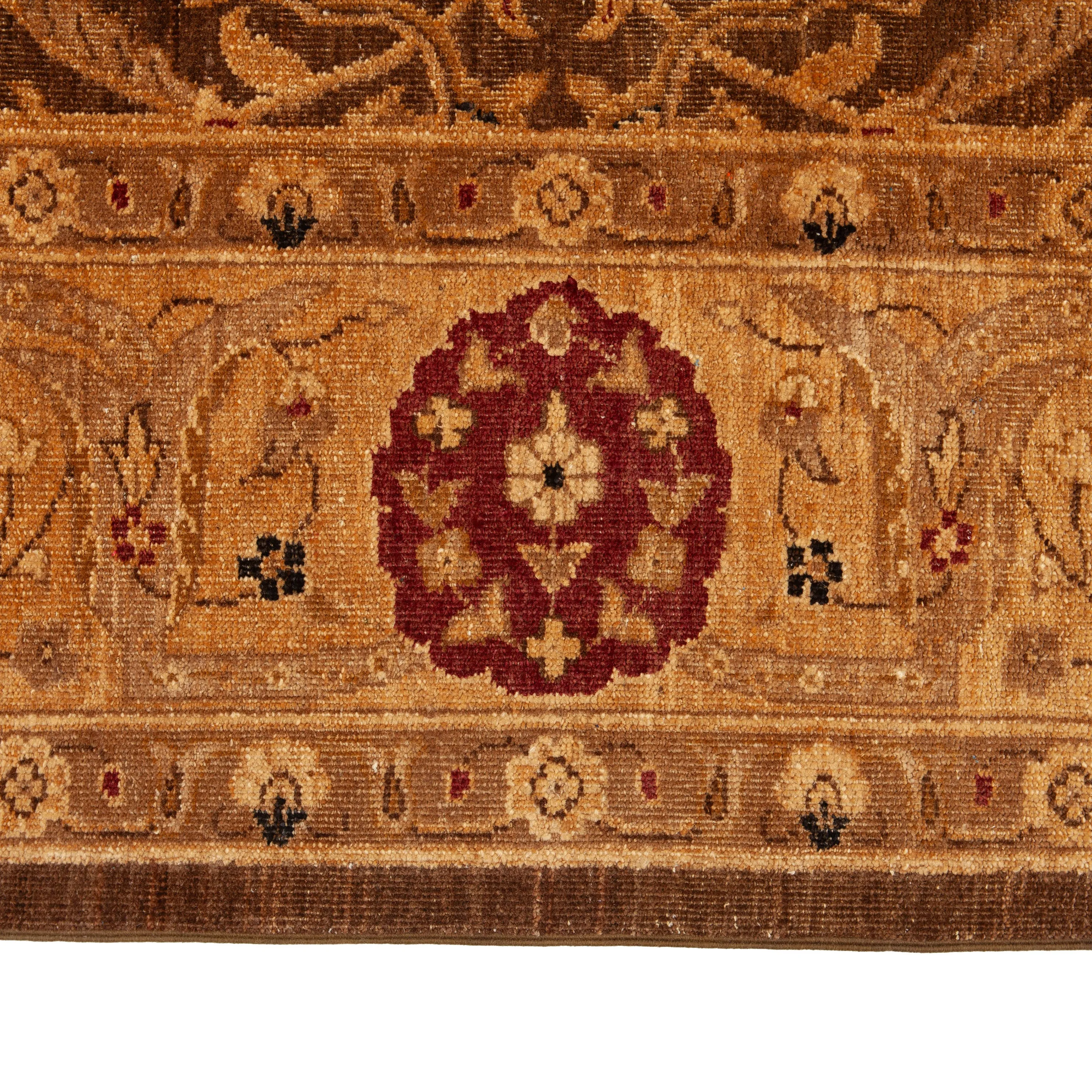 Brown Traditional Wool Rug - 8'11" x 11'9"