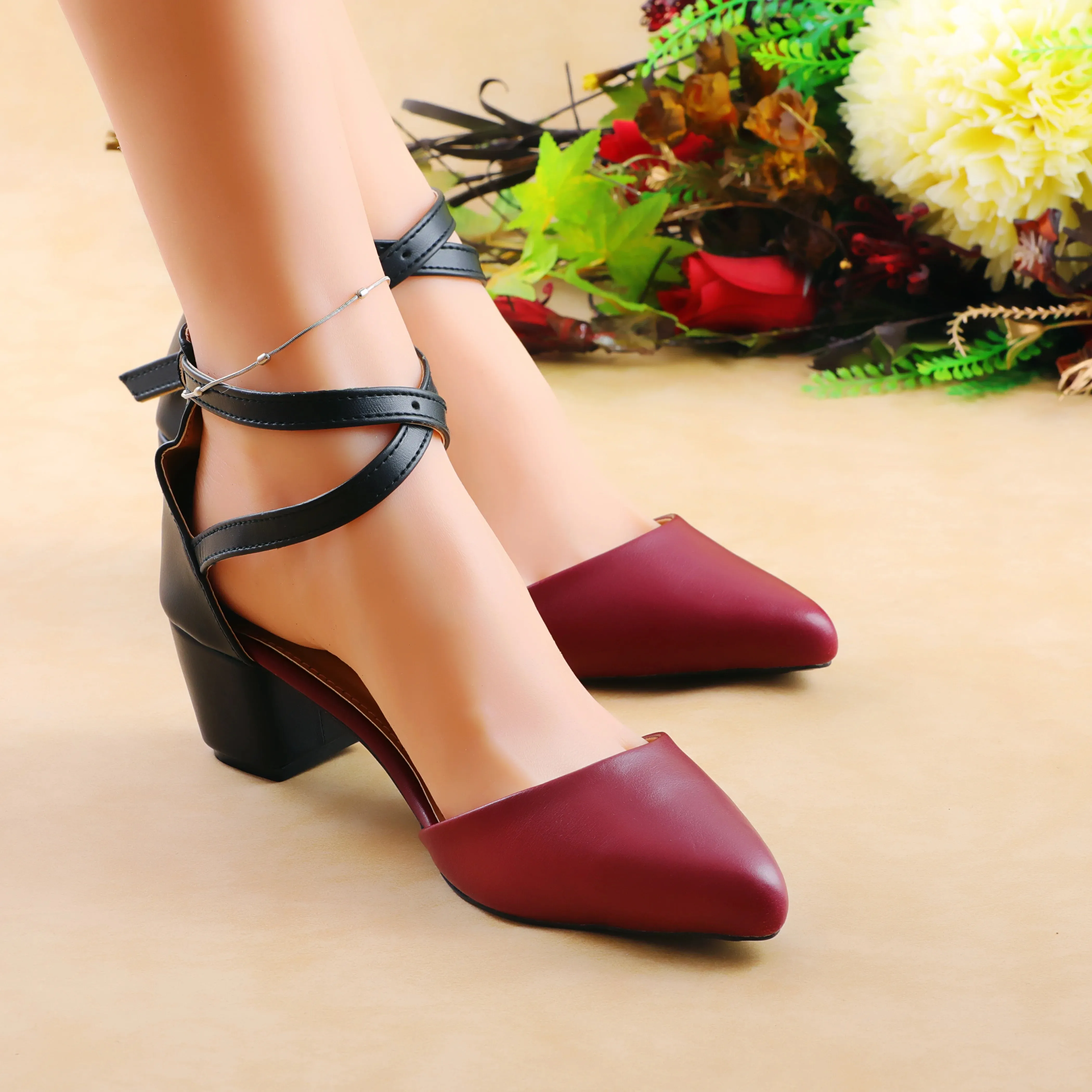 Elblag Heeled Sandals Maroon