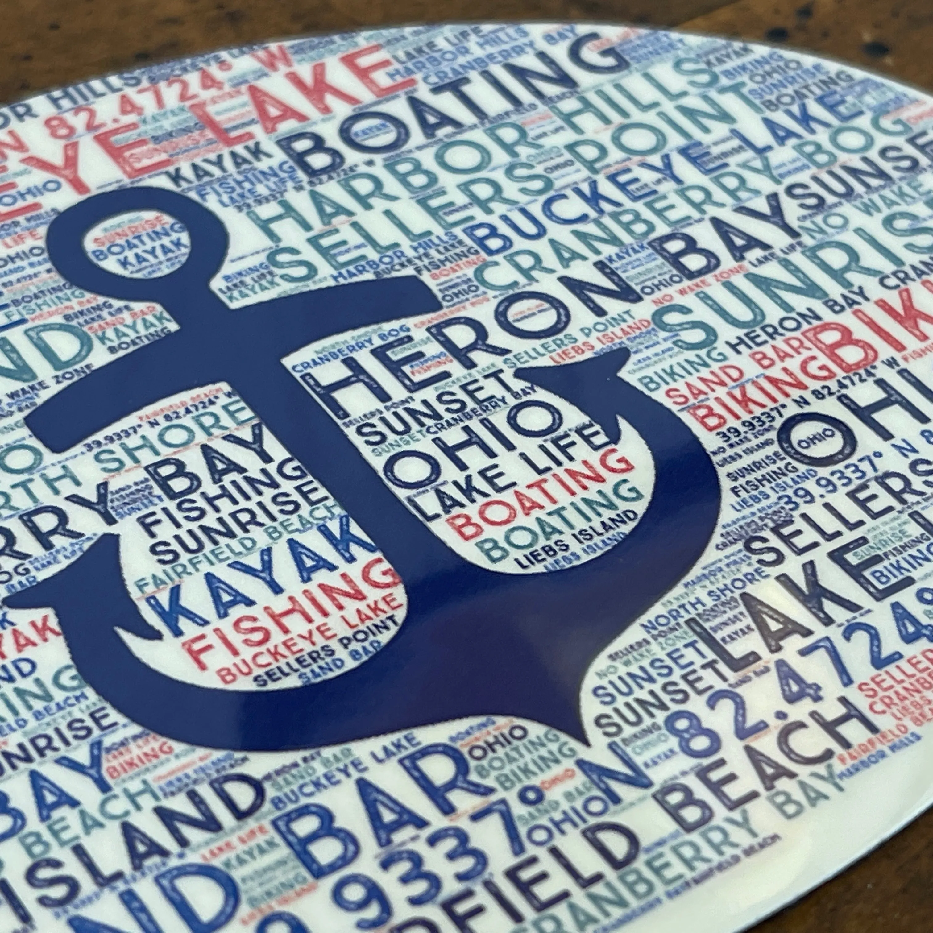 Inverse Anchor Icon Car Magnet
