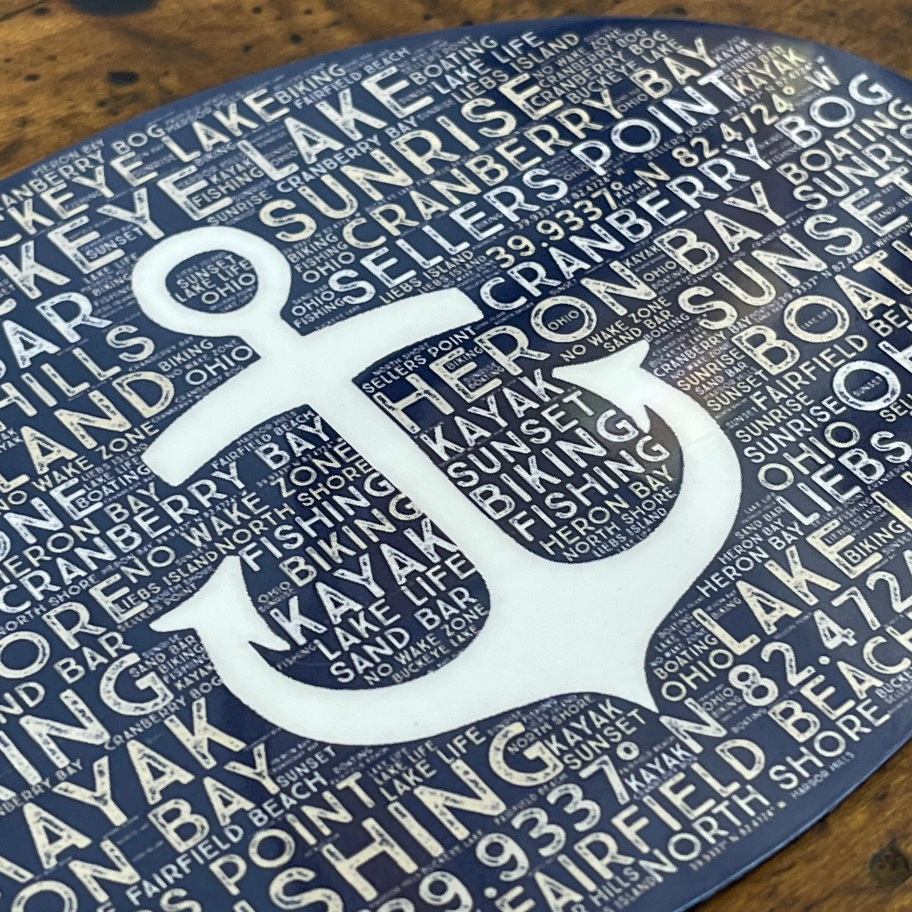 Inverse Anchor Icon Car Magnet