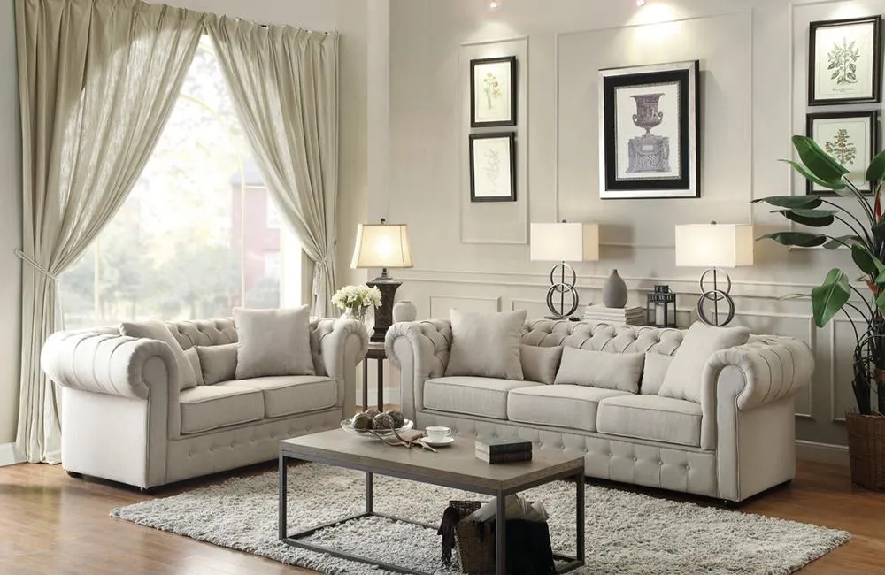 Lizzette Sofa Set Beige