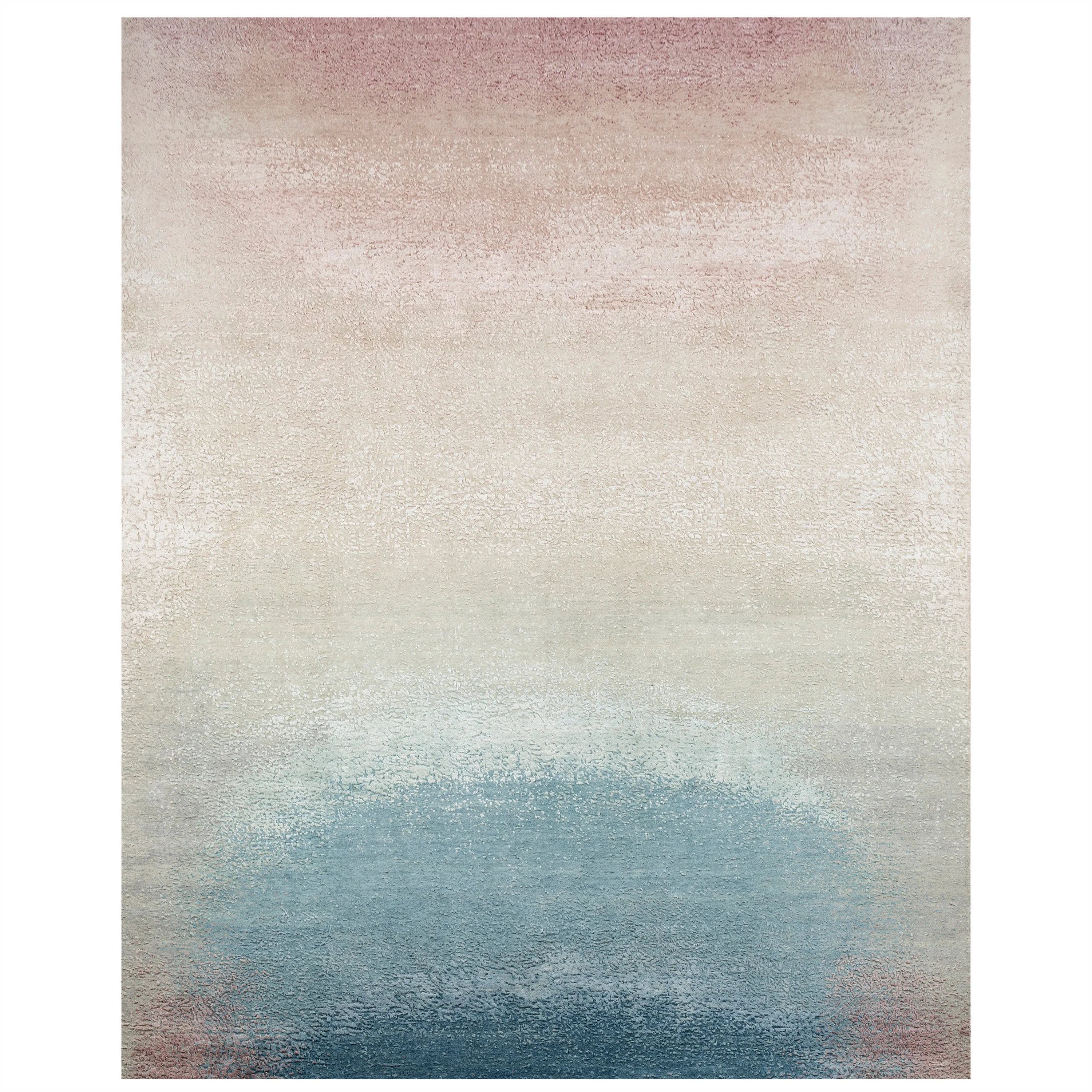 Multicolored Contemporary Silk Wool Blend Rug - 8' x 10'