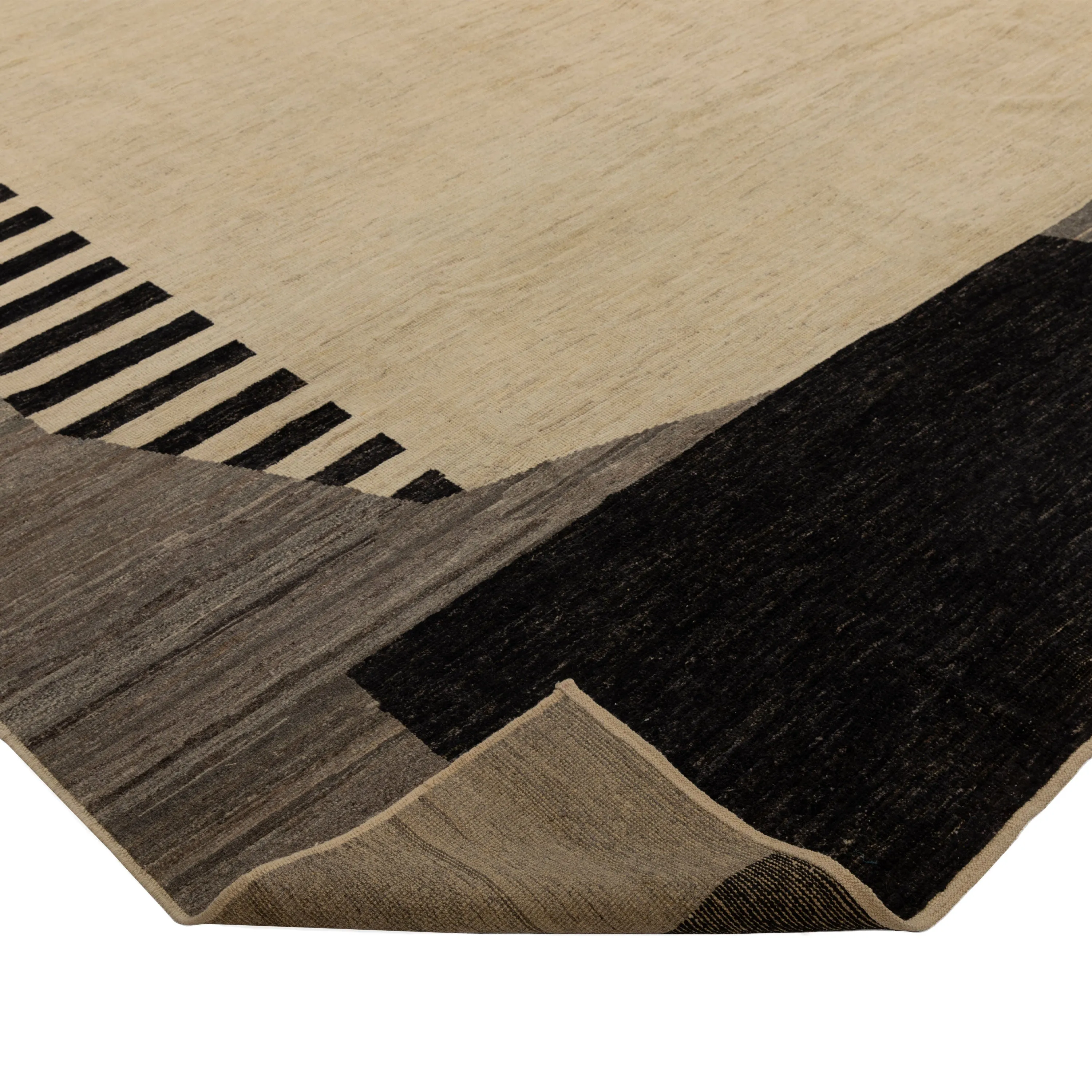 Natural Modern Wool Kilim - 10'5" x 14'3"