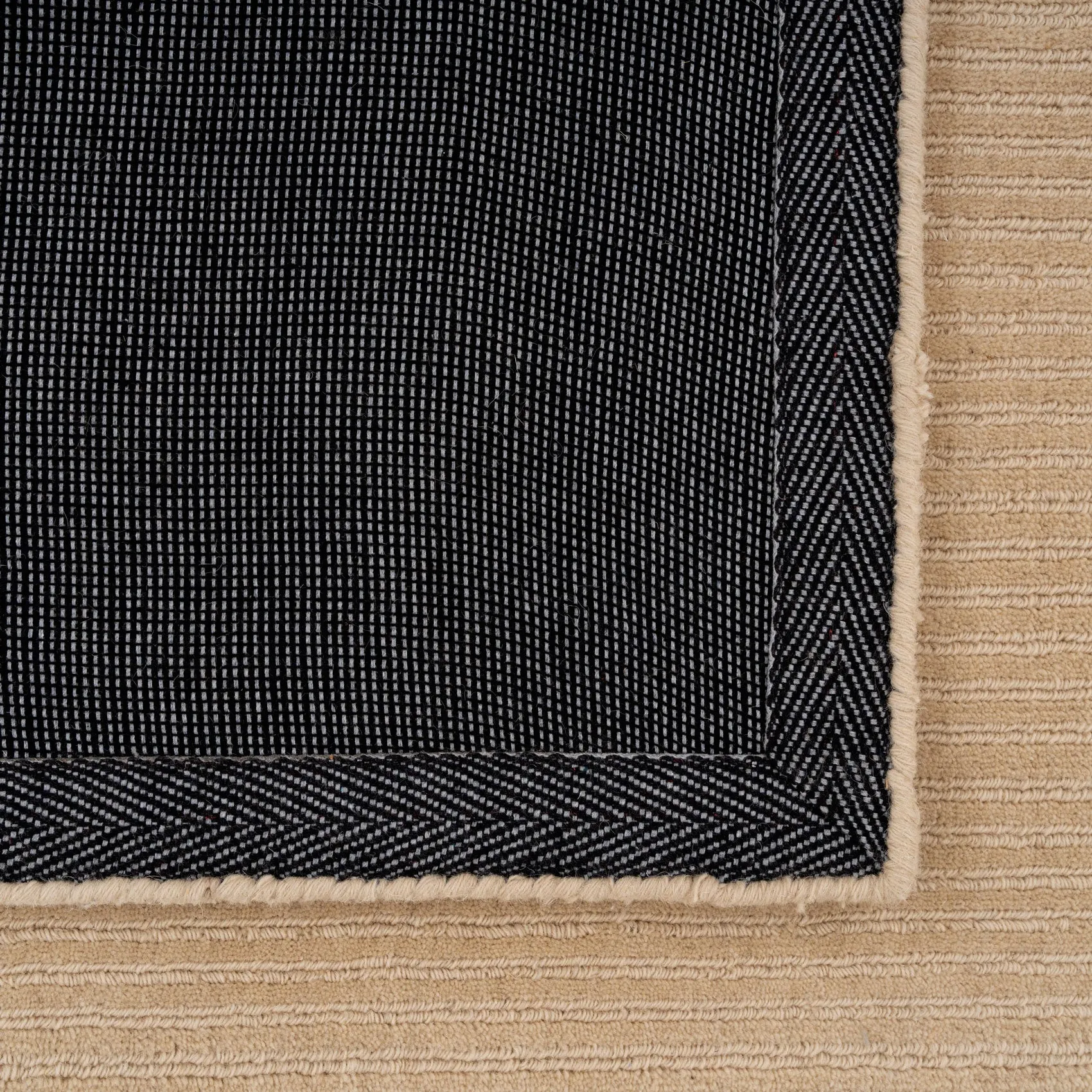 Neutral Bordered Wool Rug - Olann Neutral