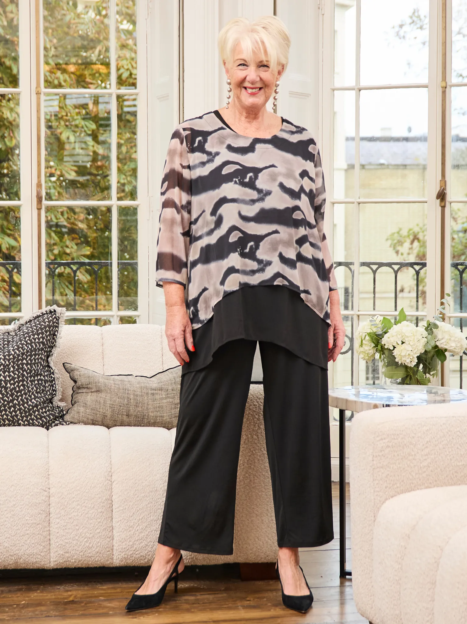 Tamara Crinkle Top - Black
